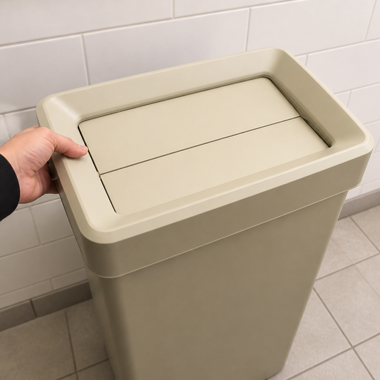 Commercial 60/80L Slim Bin Lid Beige with Hinged Access