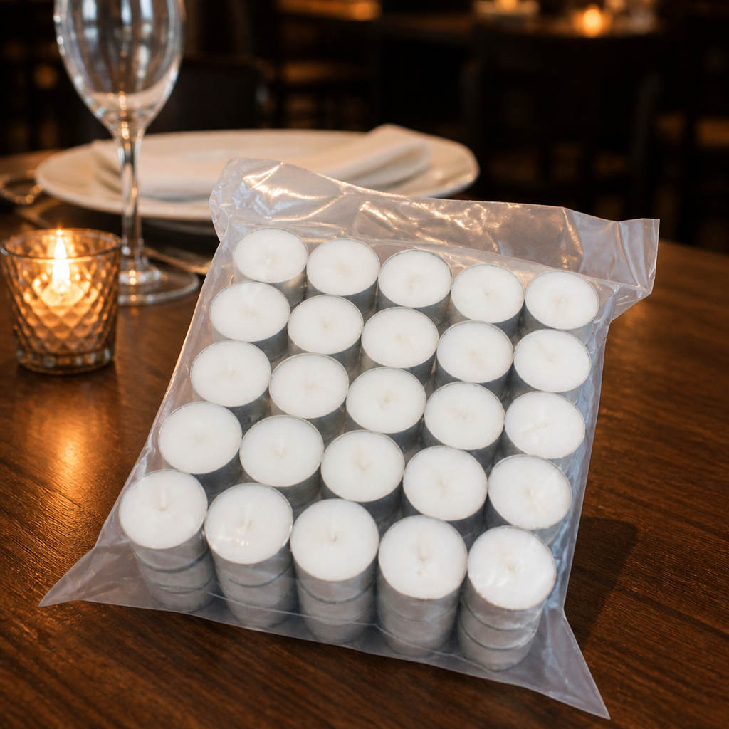 Pack of 75 commercial 8 hour tealight candles