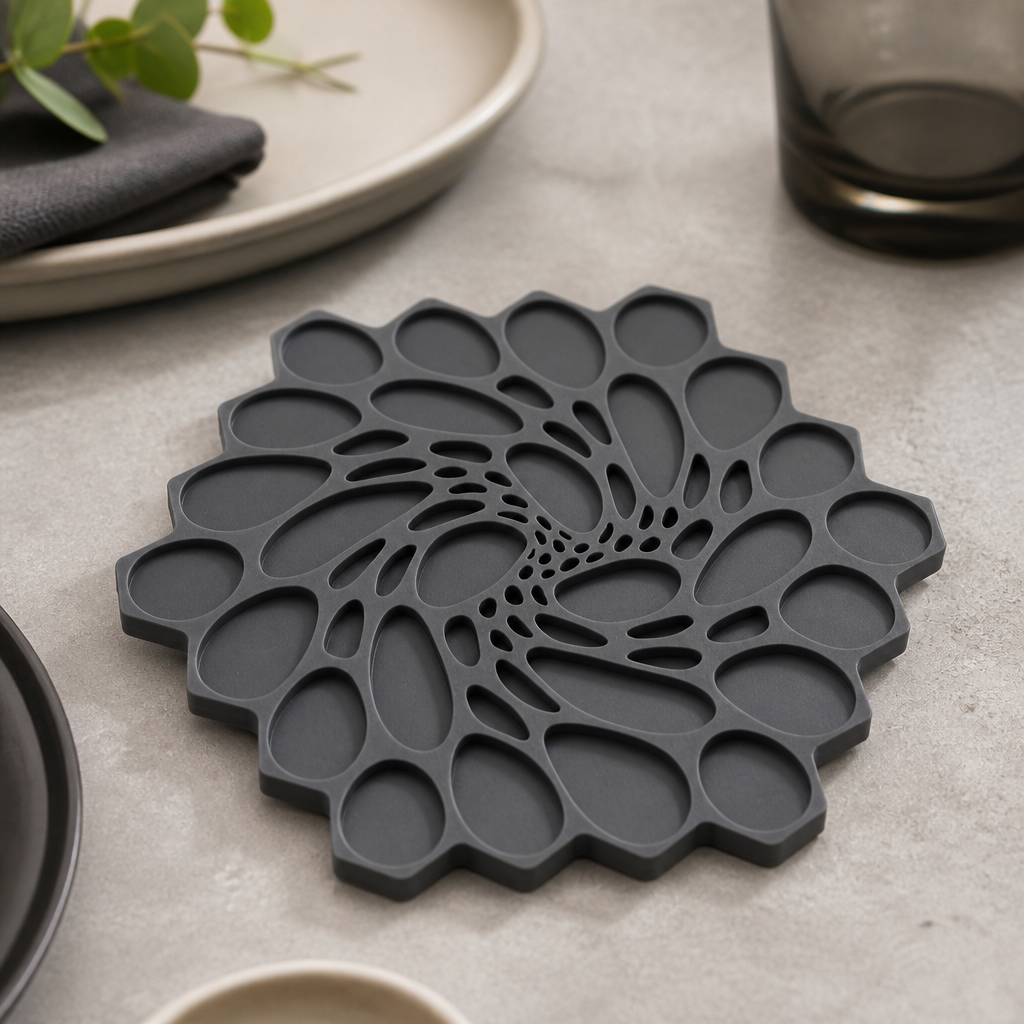 Commercial Silicone Trivet 178mm Heat Resistant Grey 6 Pack