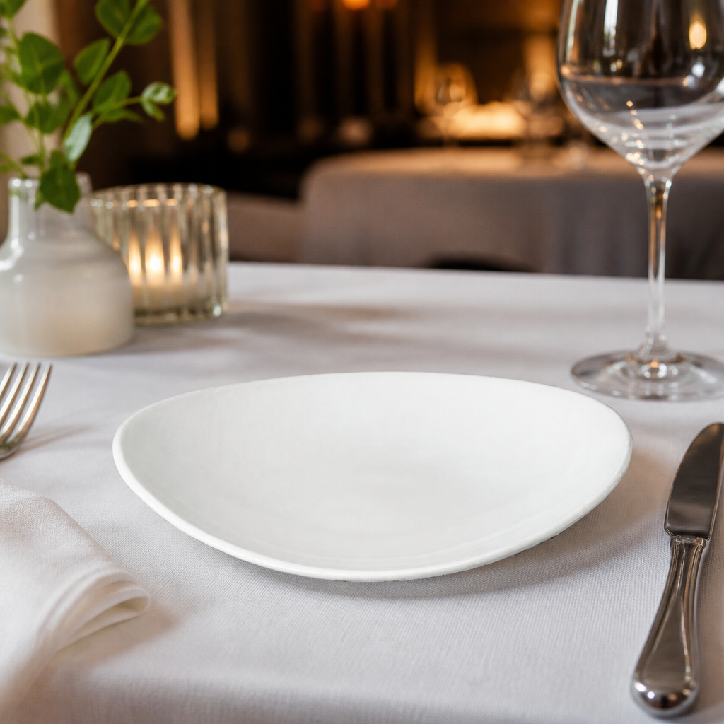 Commercial Oval Coupe Plates 230mm Porcelain 12 Pack