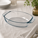 2Ltr Commercial Oval Glass Roasting Dish 300x210mm