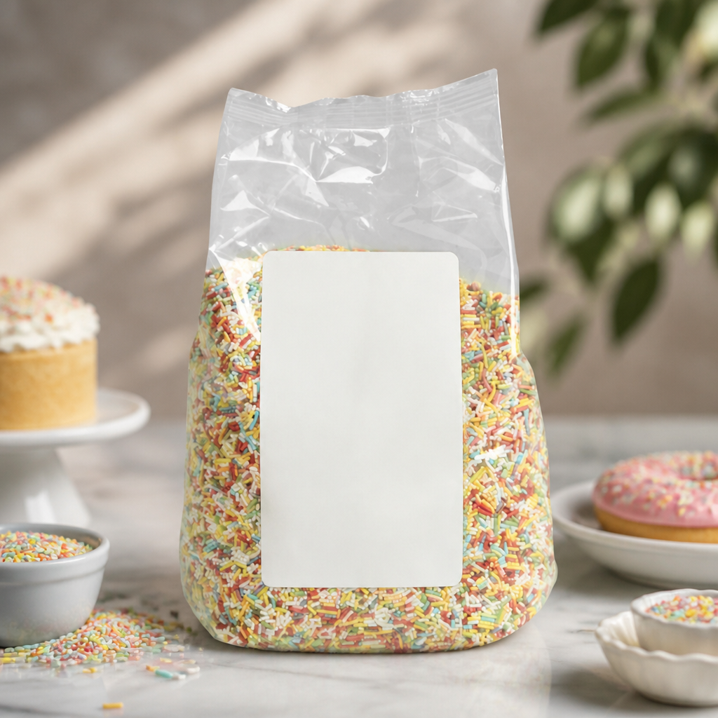 1kg pack of multicoloured sugar strands for drink toppings