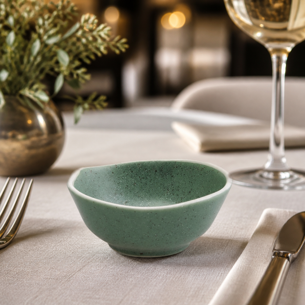 Commercial Green Dipping Dishes 80mm Porcelain 12 Pack