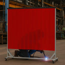 Questorm Mobile Welding Screen - Red, 2m x 2m, Anti-UV, EN1598 Compliant