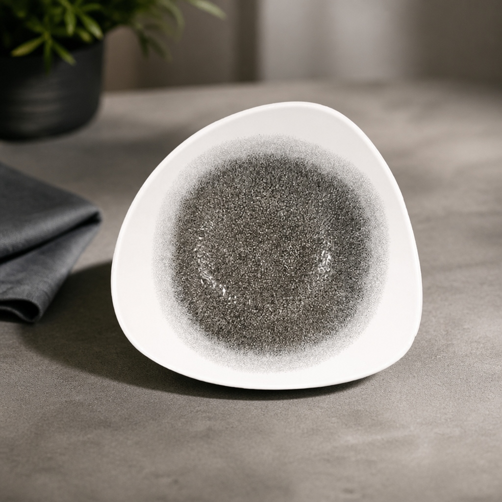 Commercial Triangular Bowls 235mm Quartz Black 12 Pack