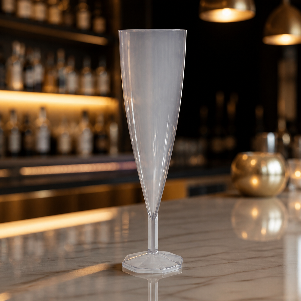 Disposable Champagne Flutes 135ml Clear Polypropylene 150 Pack