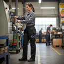 Premium Ladies Cargo Trousers with Reinforced Pockets, 65% Polyester & 35% Cotton, Stylish Black Design for Comfort and Durability