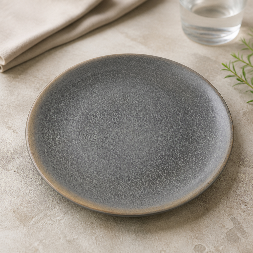 Commercial Evo Granite Coupe Plates 228mm Grey 6 Pack