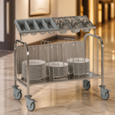 Low Plate And Cutlery Trolley For 400 Plates Commercial Use