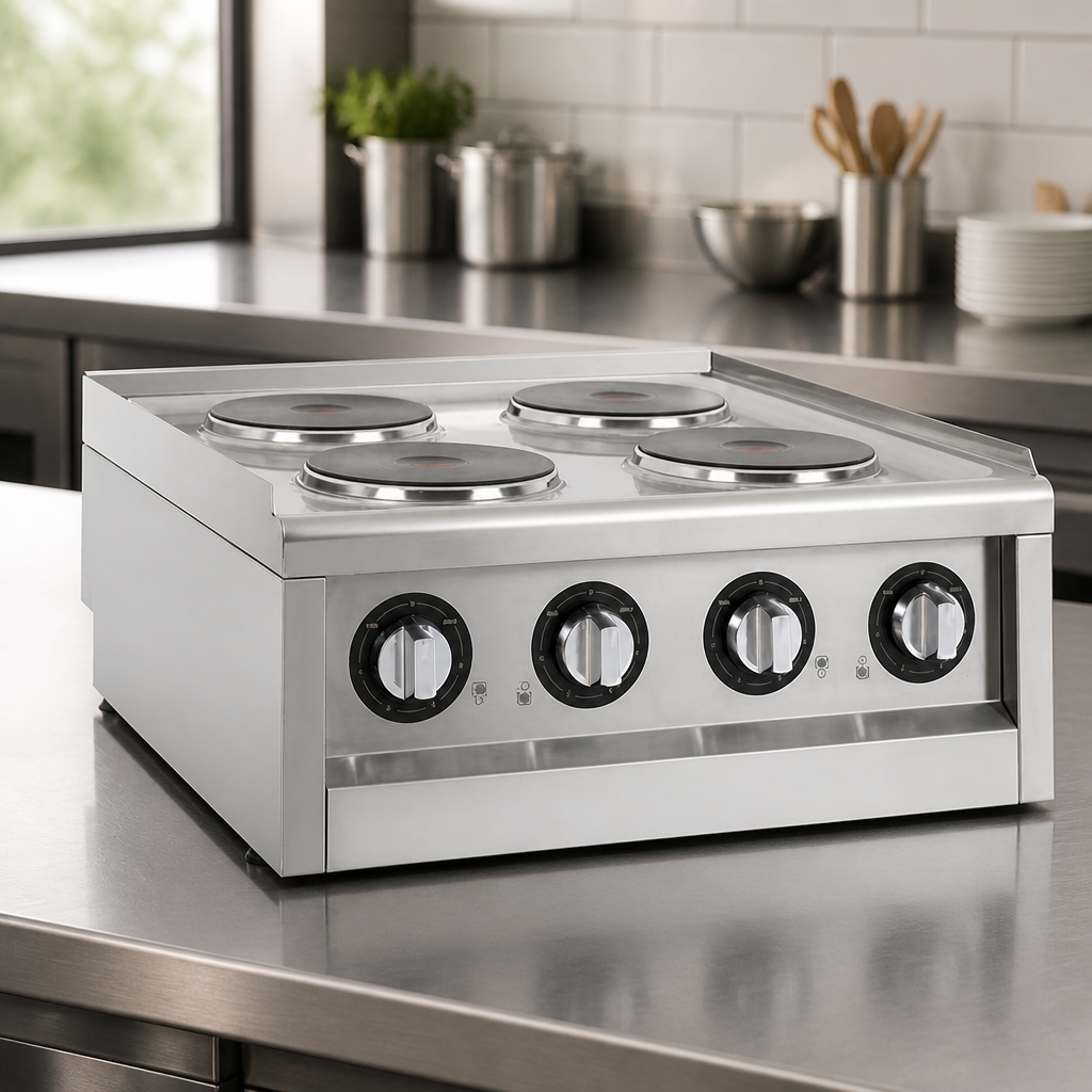 Commercial 4 Ring Electric Hob 600mm Wide 3kW Capacity
