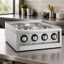 Commercial 4 Ring Electric Hob 600mm Wide 3kW Capacity