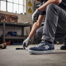 Premium Safety Shoe with Aluminium Perforated Toecap and Breathable Membrane for Enhanced Comfort and Safety