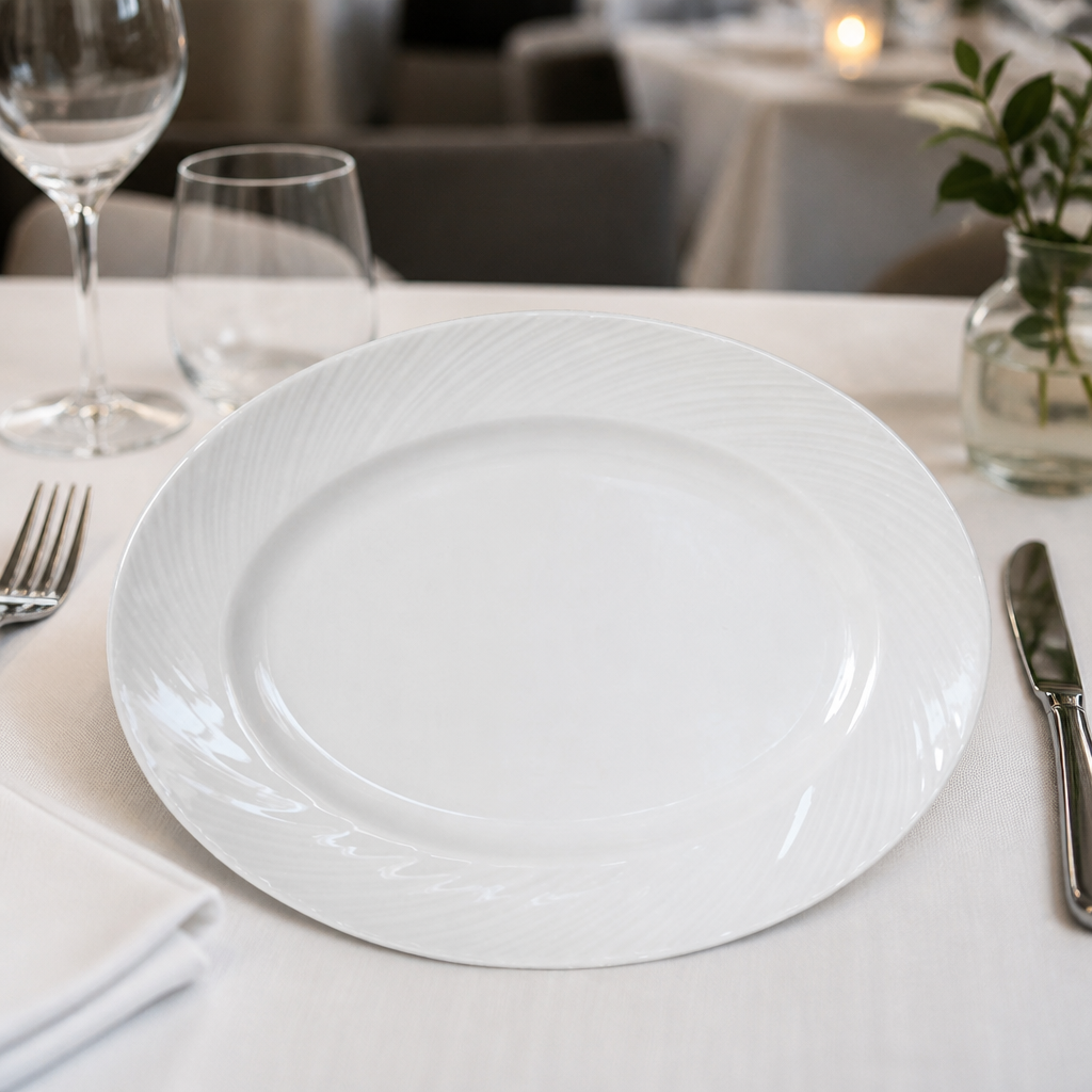 12 pack of 280mm commercial oval porcelain plates