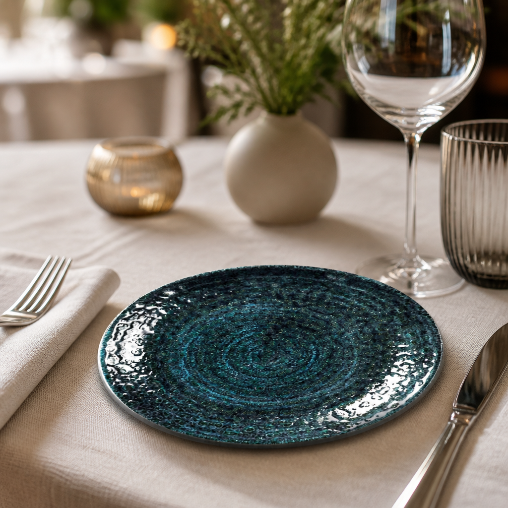 Commercial Coupe Plates 165mm Blue Super Vitrified Ceramic