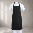 Commercial Staff Bib Apron Black One Size Adjustable 710x960mm