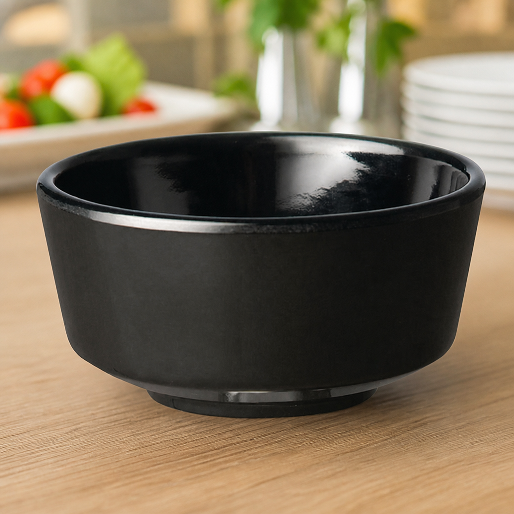 Float Black Round Bowl 6in