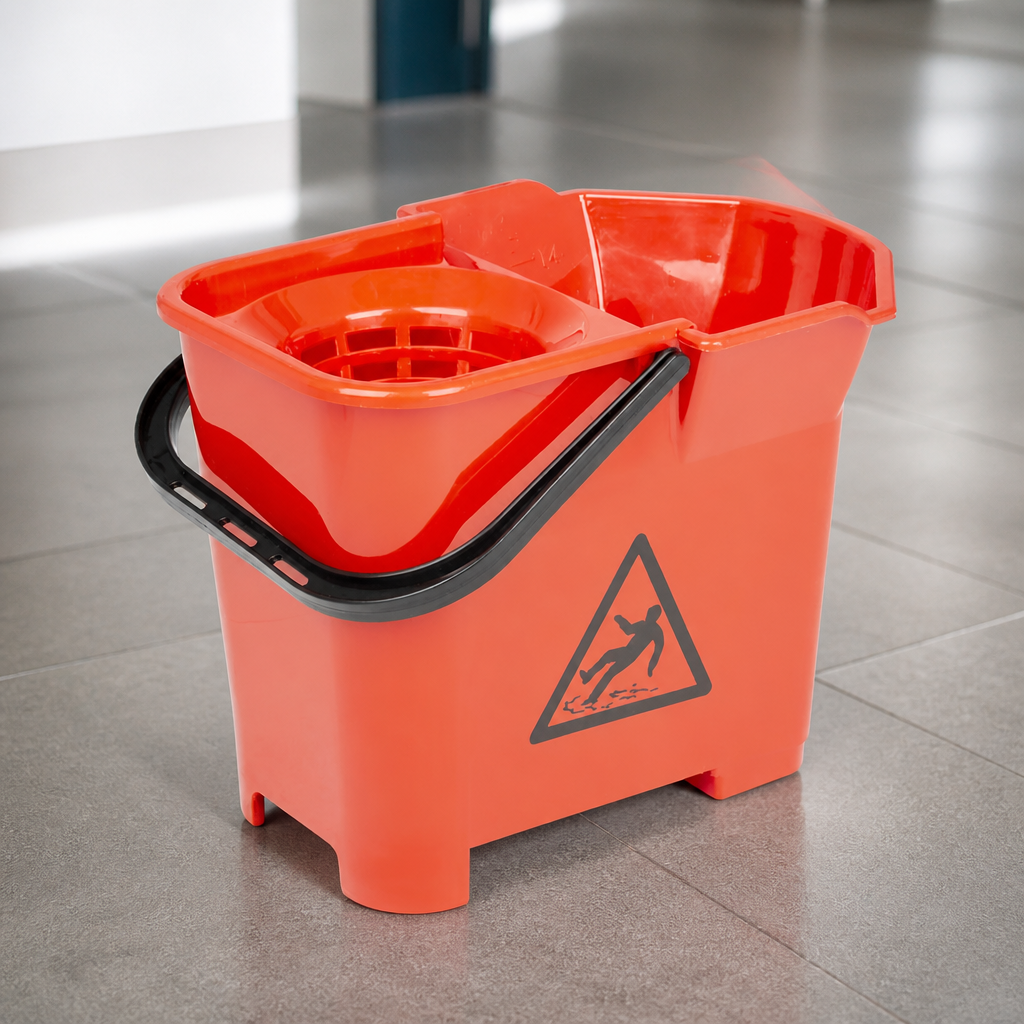 Commercial Mop Bucket and Wringer 10L Red Cleaning Equipment