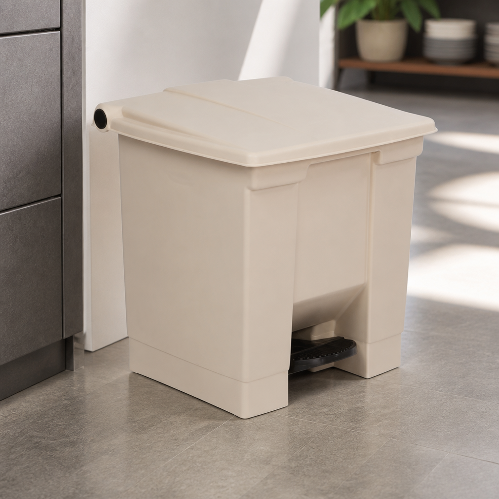Commercial Beige Step-On Pedal Bin 30.5L Capacity