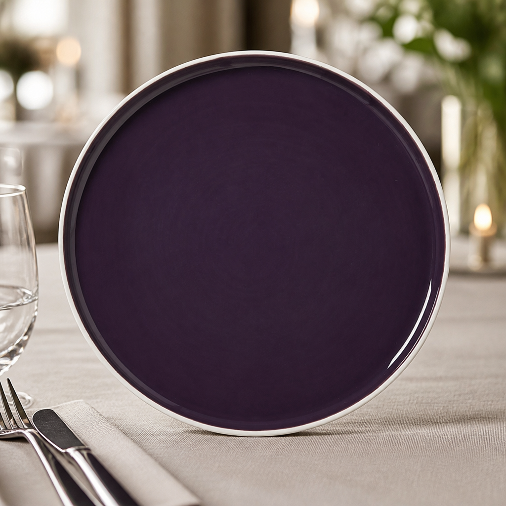 Commercial Stack Plates 285mm Damson 6 Pack for Catering