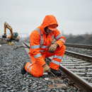 Premium Waterproof and Breathable Rail Spec Coverall with Reflective Tape and Adjustable Cuffs in Sizes S-3XL
