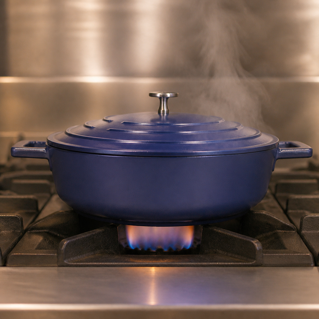 6Ltr Commercial Cast Aluminium Casserole Dish with Lid