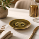 Commercial Espresso Saucers 4.5" Olive Super Vitrified Porcelain