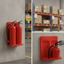 Heavy Duty Double Fire Extinguisher Stand - Polyethylene Construction, Accommodates 2 Extinguishers, Ideal for Open Plan Areas