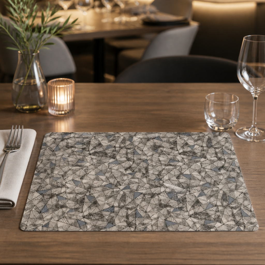 Commercial Silicone Placemats 305x400mm Black Grey 12 Pack
