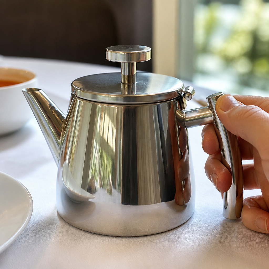 Commercial 350ml stainless steel insulated teapot with filter