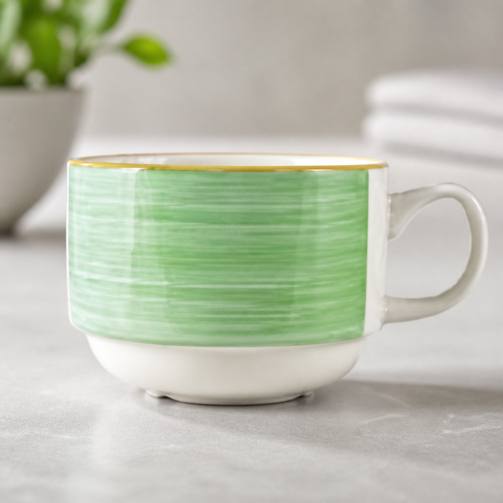 200ml Commercial Slimline Stacking Cups Green 36 Pack