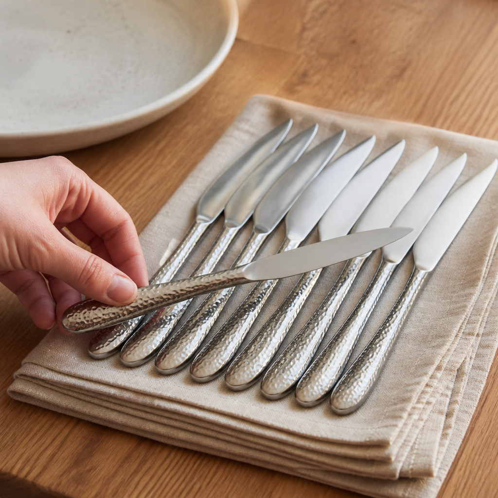 Set of 12 commercial steak knives for catering and restaurants