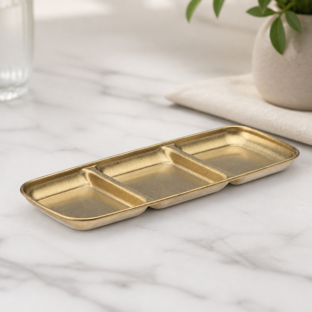Commercial Triple Dip Trays Pack of 12 Rumbled Gold 225x90mm