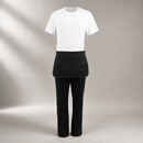 Commercial Zipped Money Pocket Apron Black 450mm Durable Polycotton