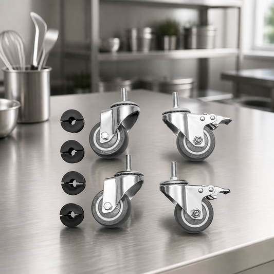 Commercial Stainless Steel Table Castors Set of 4