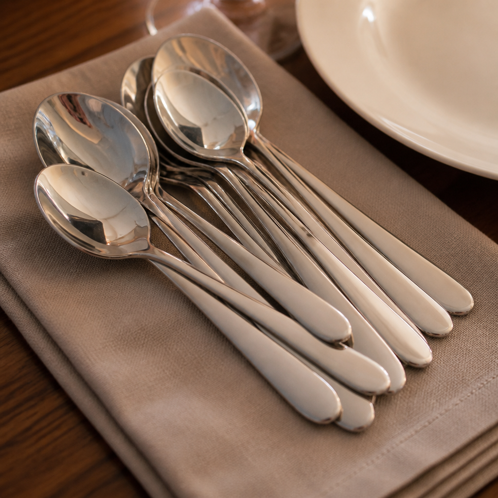 Set of 12 commercial stainless steel tea spoons