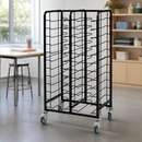 Commercial 24-Shelf Clearing Trolley with Braked Castors