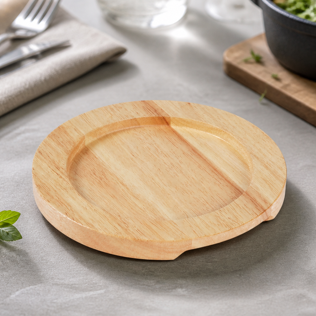 Wooden Trivet Board for Cast Iron Round Eared Dish 210mm