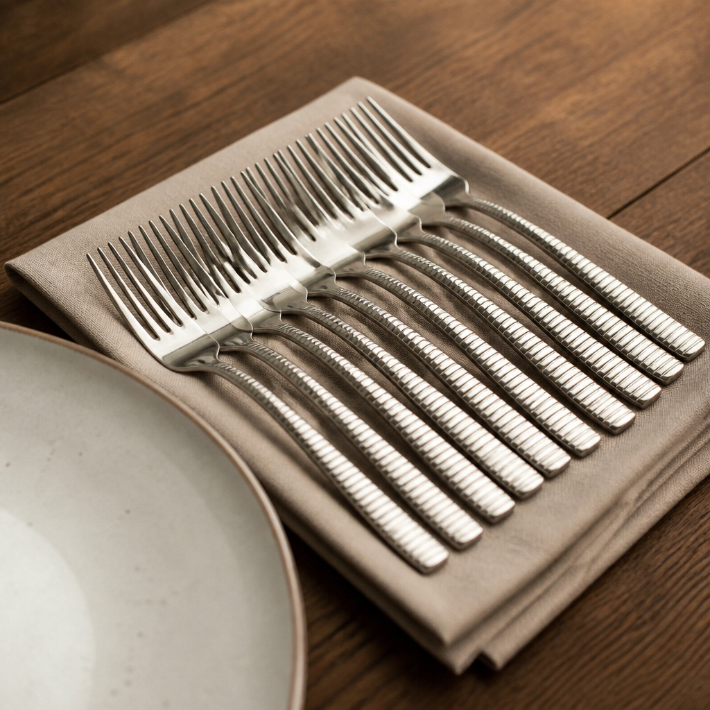 Commercial Bamboo Cake Forks 12 Pack Elegant Cutlery Set