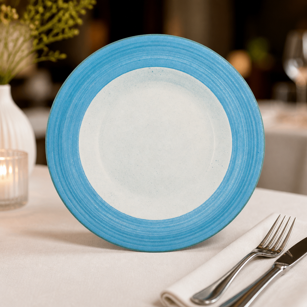 Commercial Porcelain Plates 157mm Blue Slimline 36 Pack