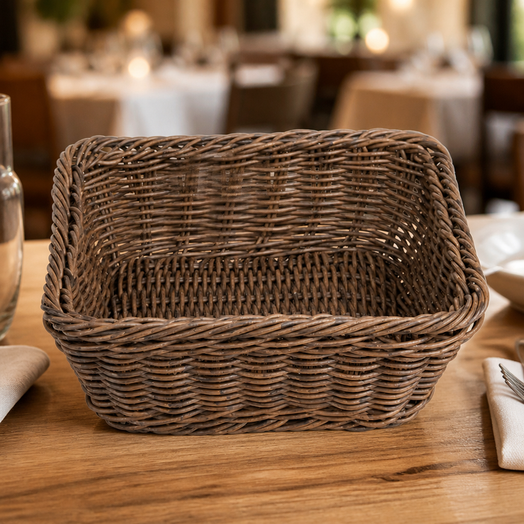 Polywicker Square Basket Dark Brown 230x230mm