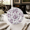 Commercial Vintage Prints Plates 305mm Cranberry Toile Print