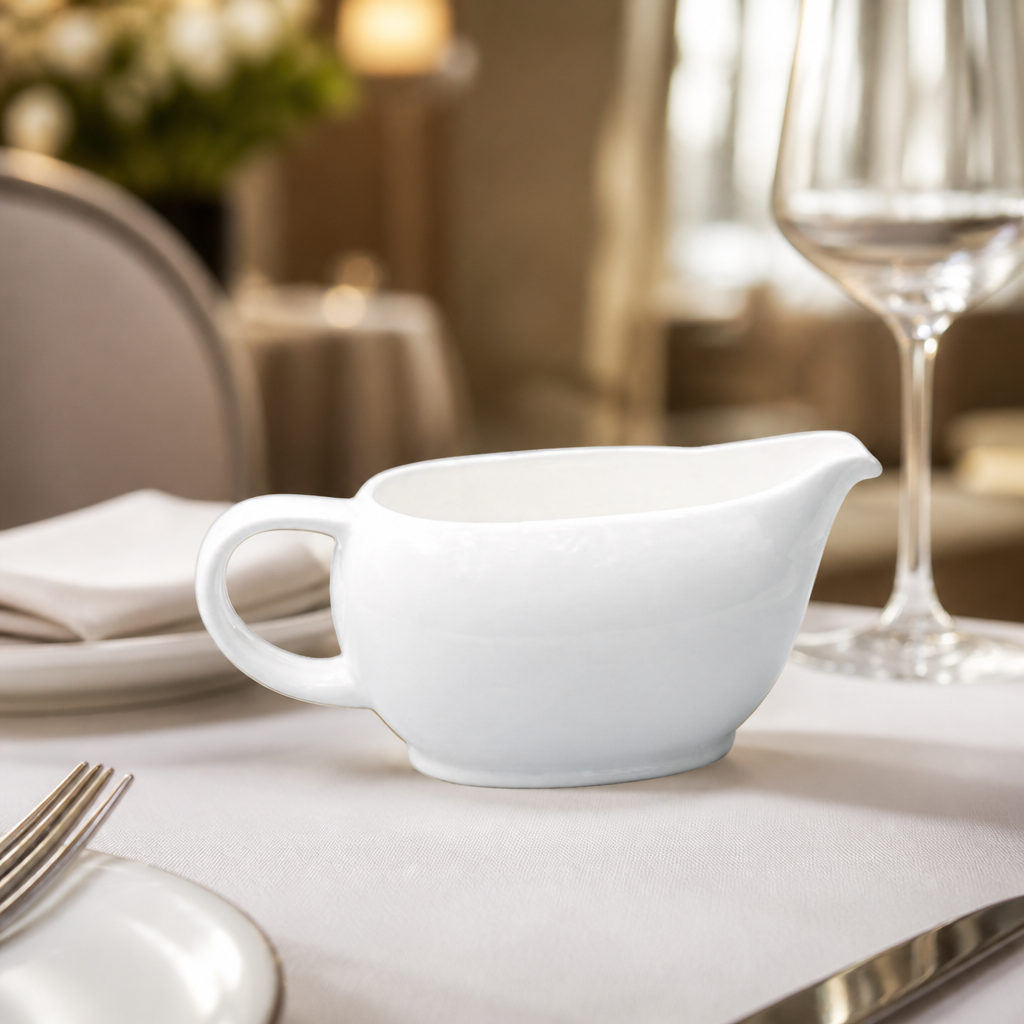 Set of 6 Commercial Fine China Sauce Boats 341ml