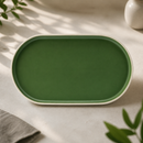 Commercial Vitrified Porcelain Platters 310x175mm Forest Green