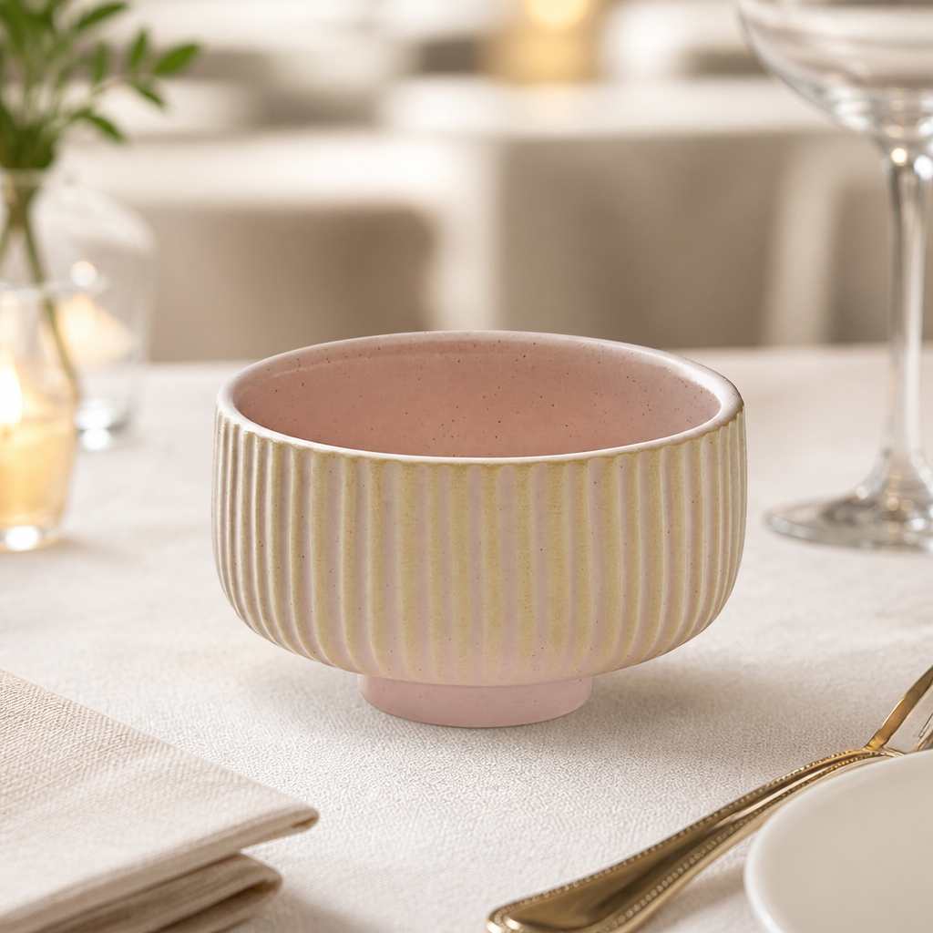 Commercial Stoneware Small Bowls 80mm in Rose - 12 Pack