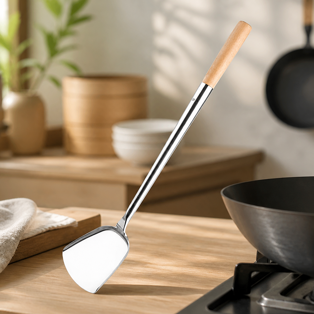 46cm Chinese Style Commercial Spatula with Wooden Handle