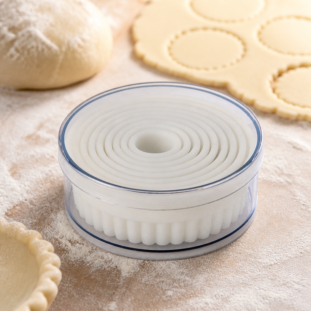9 pack serrated round commercial pastry cutters set