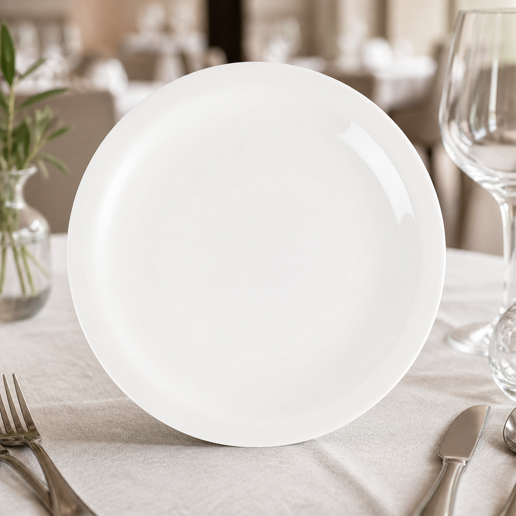 Commercial Plain Whiteware Plates 230mm - 24 Pack