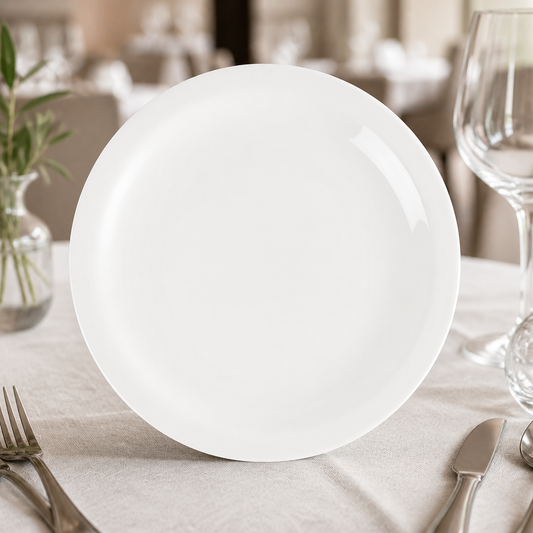 Commercial Plain Whiteware Plates 230mm - 24 Pack