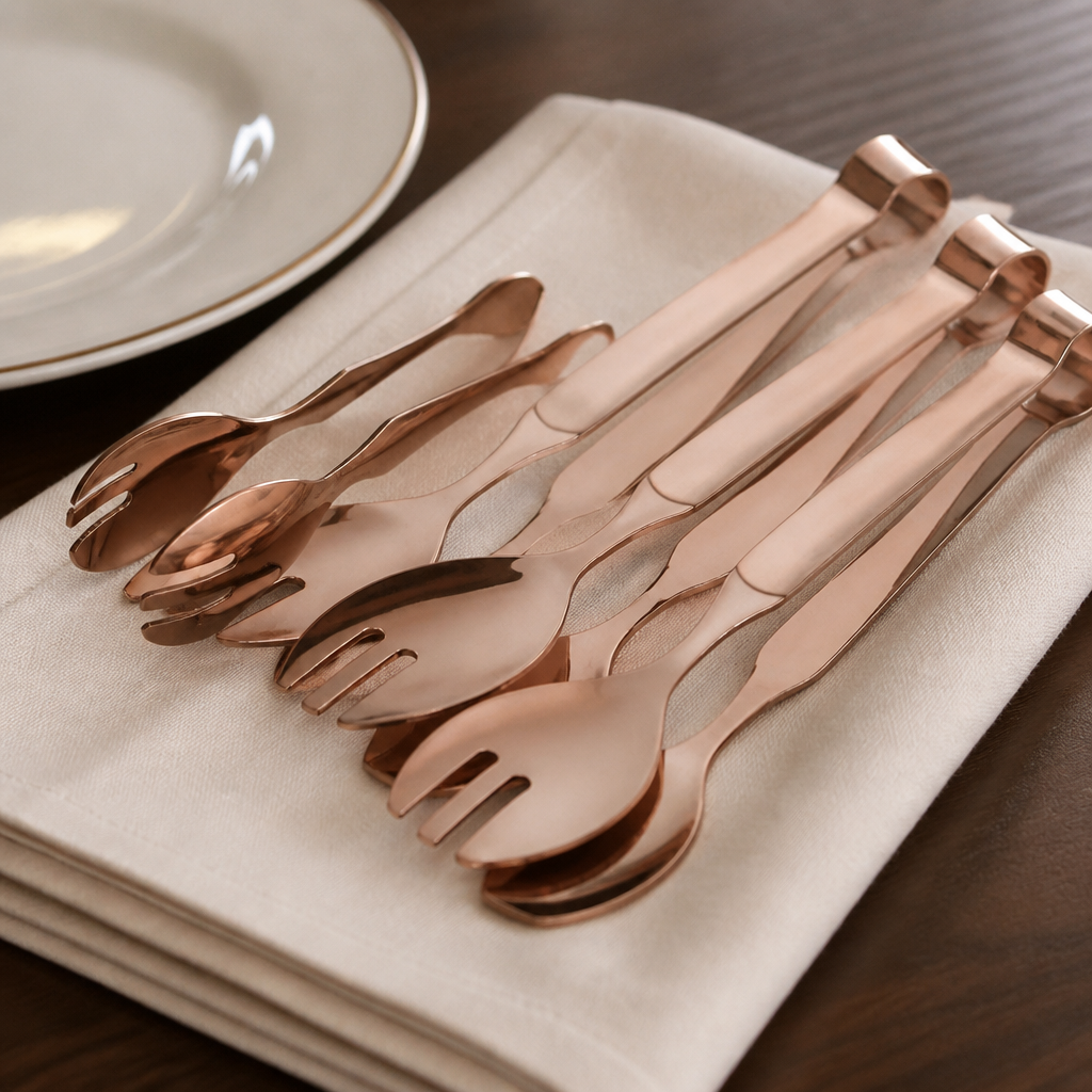 Commercial Serving Tongs Copper Finish - 6 Pack