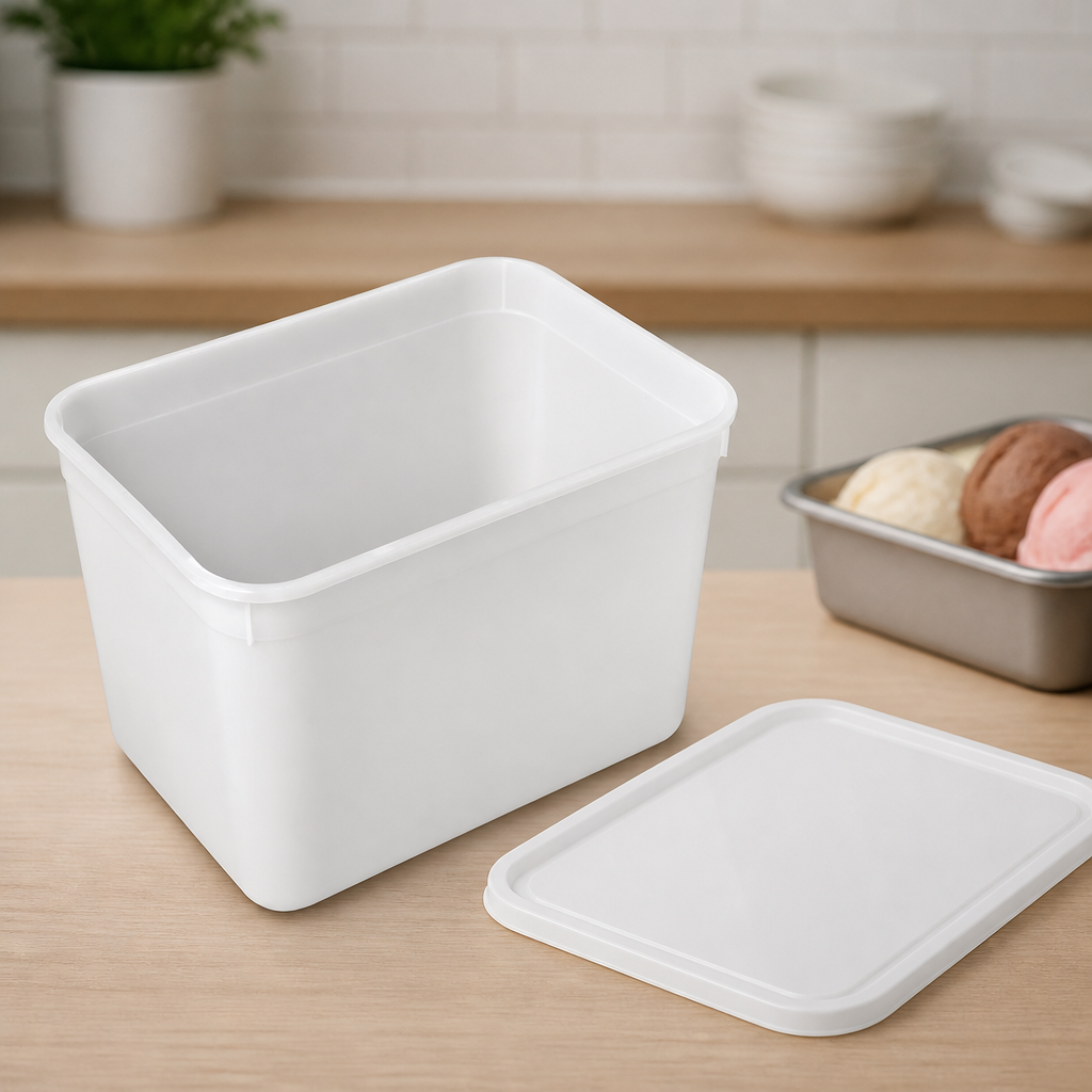 Commercial Ice Cream Container 4Ltr Pack of 15 Plastic